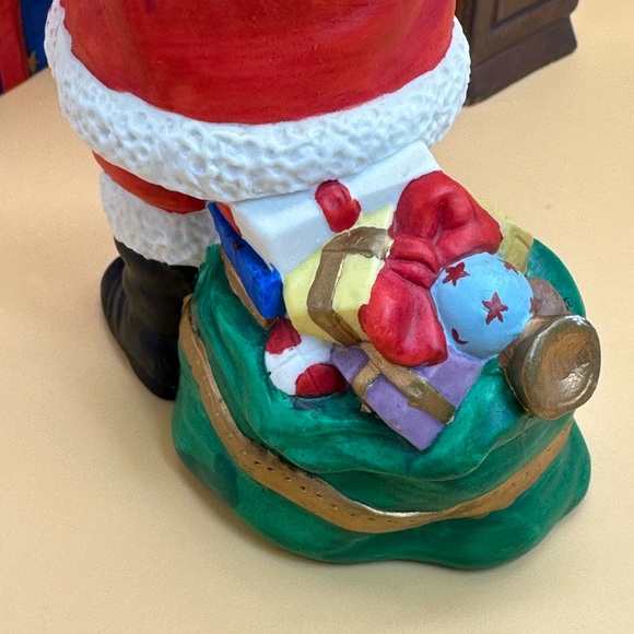 Santa Claus Figurine Porcelain Red White Toys Sack - Picture 7 of 16